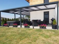 POLLUX Eck-Pergola aus Aluminium mit Glas, Modell 2022