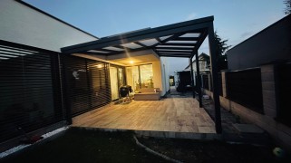 POLLUX Eck-Pergola aus Aluminium mit Glas, Modell 2022