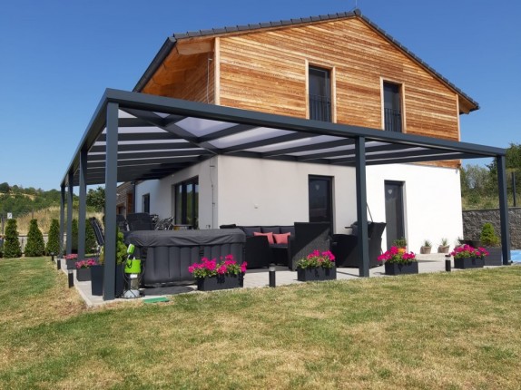 POLLARD Eck-Pergola aus Aluminium mit Polycarbonat