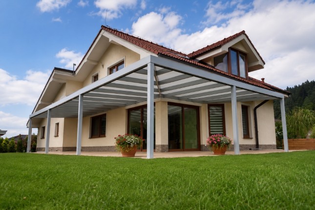 POLLUX Eck-Pergola aus Aluminium mit Glas, Modell 2022